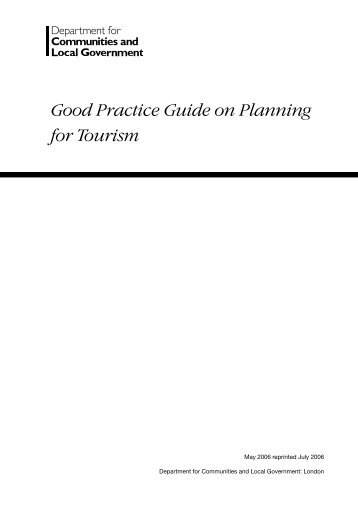 Good Practice Guide on Planning for Tourism - Gov.uk