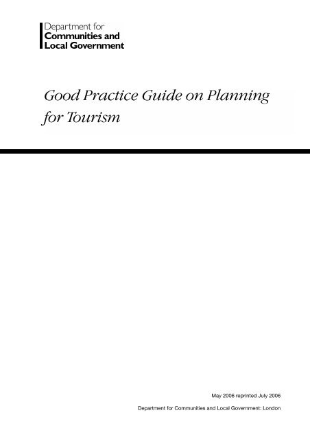 Good Practice Guide on Planning for Tourism - Gov.uk