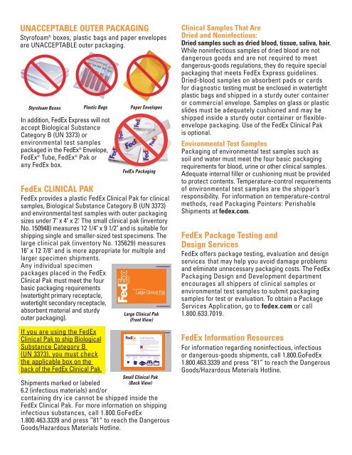 Pointers on Shipping Clinical Samples, Biological Substance ...