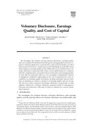 Voluntary Disclosure, Earnings Quality, and Cost of Capital