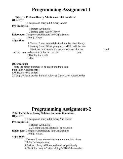 programming assignment programming assignment 1 decomposition of graphs