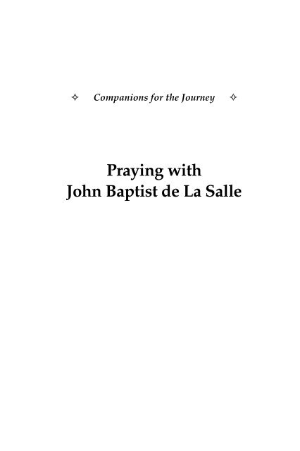 Praying with John Baptist de La Salle - Saint Mary's Press