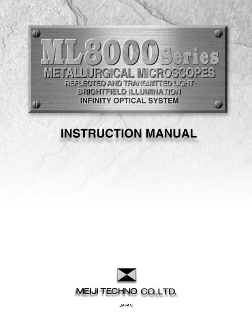 ML8000 Manual - Meiji Techno