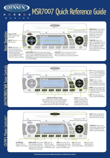 MSR7007 Quick Reference Guide - ASA Electronics