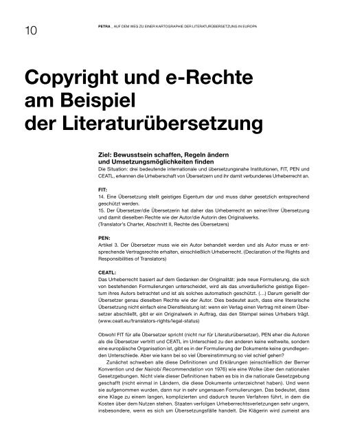 Auf dem Weg zu einer Kartographie der LiteraturÃ¼bersetzung ... - Petra