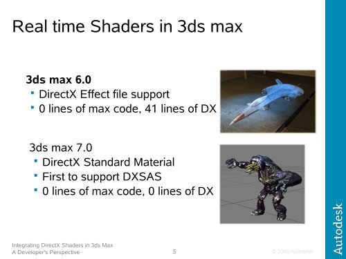 Integrating DirectX Shaders in 3ds Max A Developer's ... - Visionday