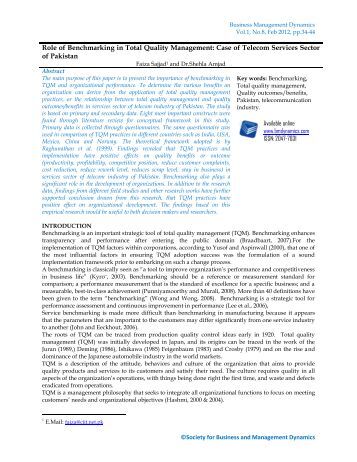 Phd thesis on total quality management