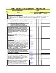 ARRA COMPLIANCE CHECKLIST - PREAWARD - NOAA