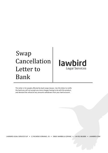 Swap Cancellation Letter to Bank - belegal.com