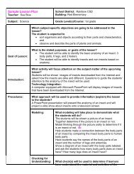 Sample Lesson Plan with Evidence - Iowa Department of Education