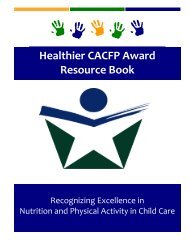 Healthier CACFP Award Resource Book - Department of Education