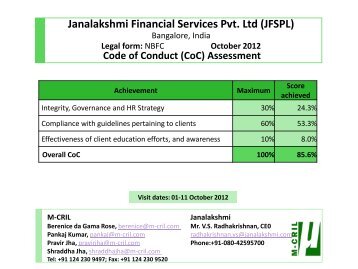 JFS Code of Conduct (CoC) - M-CRIL