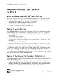Final Performance Task Options for Unit 3 - Saint Mary's Press