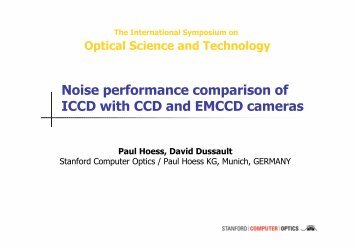 Noise performance comparison of ICCD with CCD and EMCCD ...