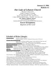 January 8, 2006 Bulletin #2 Our Lady of Lebanon Church