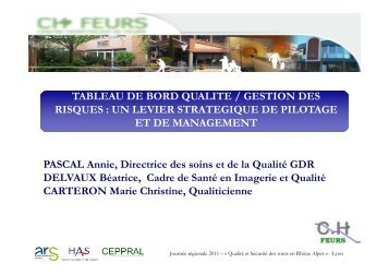 TABLEAU DE BORD QUALITE / GESTION DES RISQUES : UN ...