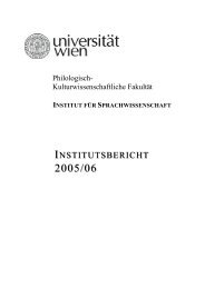 Institut für Sprachwissenschaft - Universität Wien