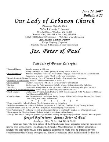 Sts. Peter & Paul - Our Lady of Lebanon
