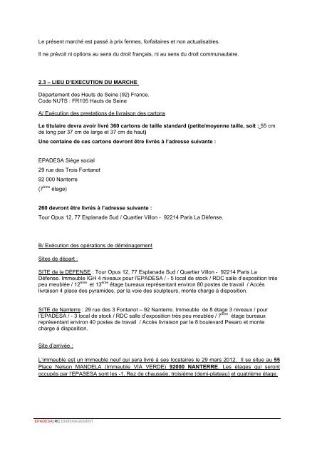 REGLEMENT DE CONSULTATION (RC) - Epadesa
