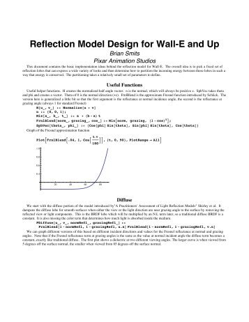 Reflection Model Design for Wall-E and Up - Self Shadow