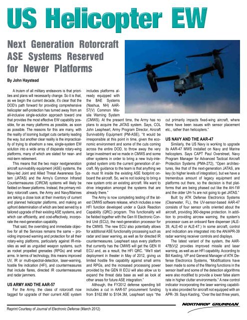 Next Generation Rotorcraft ASE Systems Reserved for Newer ...