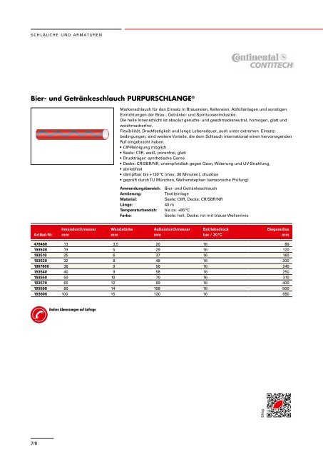 lebensmittelscHläucHe - REIFF Technische Produkte