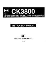 CK3800 CCD Camera Manual - Meiji Techno