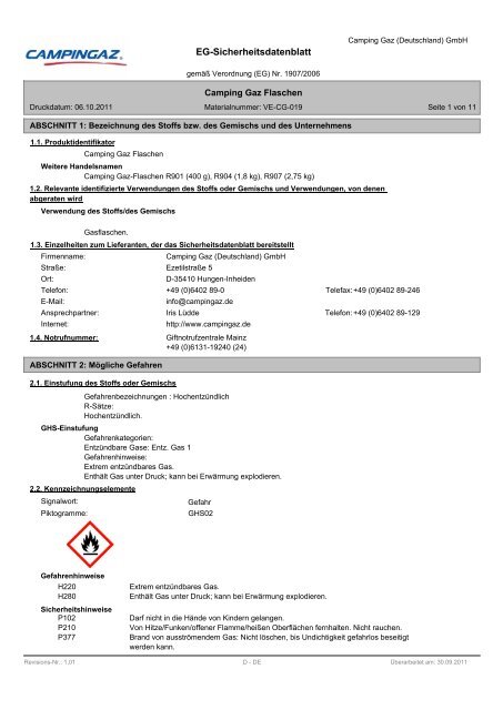 EG-Sicherheitsdatenblatt - Reimo