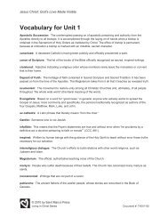 Vocabulary for Unit 1 - Saint Mary's Press