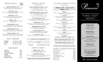 Takeout Menu - Primavera