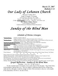 Sunday of the Blind Man - Our Lady of Lebanon