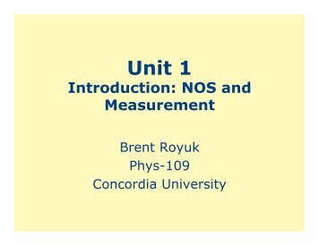 Phys-109 Unit 1 - Concordia University Nebraska