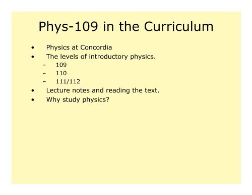 Phys-109 Unit 1 - Concordia University Nebraska