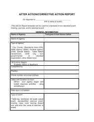 After Action/Corrective Action Report Template