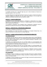 Charte de la Médiation Bancaire - Crédit Agricole Toulouse 31