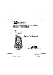 Model: GMRS200 Owner's Manual - ASA Electronics