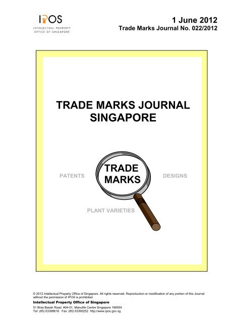 trade marks journal singapore trade marks - Intellect Worldwide Sdn ...