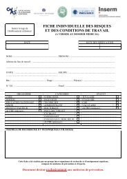 fiche individuelle des risques et des conditions de travail - CNRS