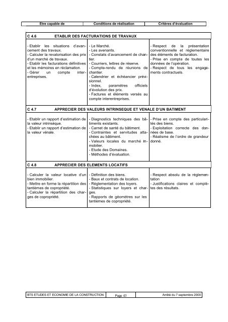 Études et Économie de la Construction - Ministère de l ...