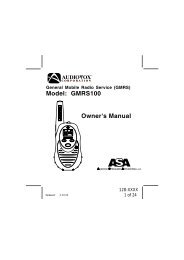 Model: GMRS100 Owner's Manual - ASA Electronics