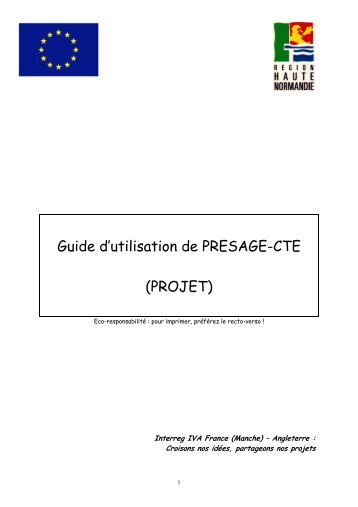 Guide d'utilisation du logiciel PRESAGE