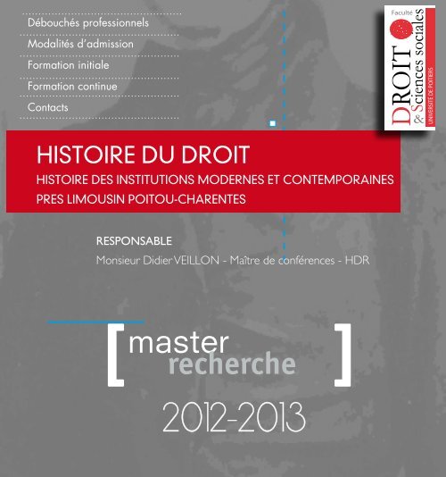 master - UFR Droit et Sciences Sociales - UniversitÃ© de Poitiers