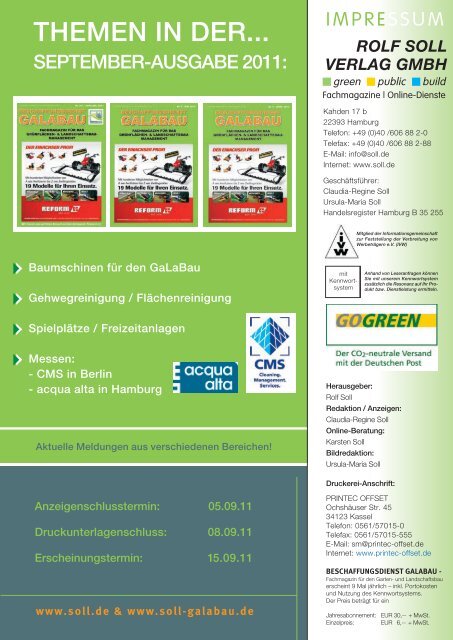 Beschaffungsdienst GaLaBau - Ausgabe August 2011