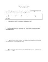 Phys 110 Principles of Physics Test 1 February 7, 2007 Name ...
