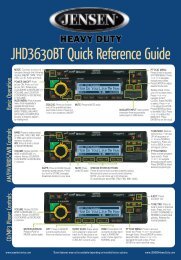 JHD3630BT Quick Reference Guide - ASA Electronics