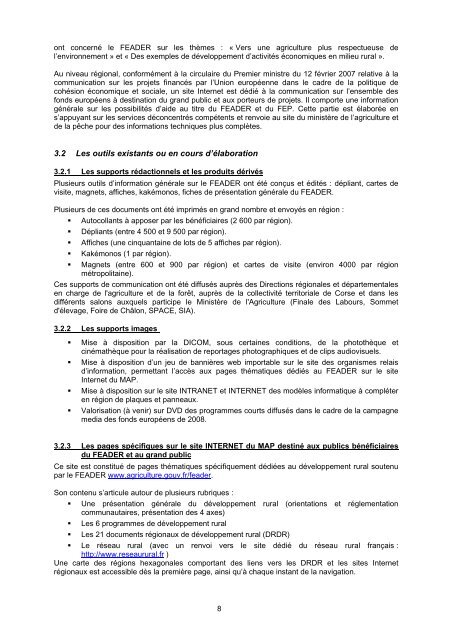 circulaire DGPAAT/SDDRC/C2009-3055 du - MinistÃ¨re de l'Agriculture