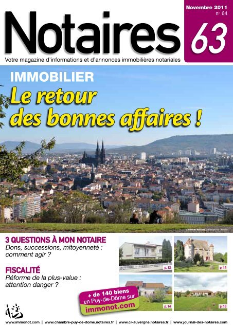 Journal des Notaires &quot;Notaires 63&quot; - Le Journal des Notaires