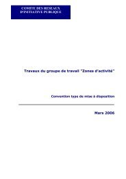 Travaux du groupe de travail 