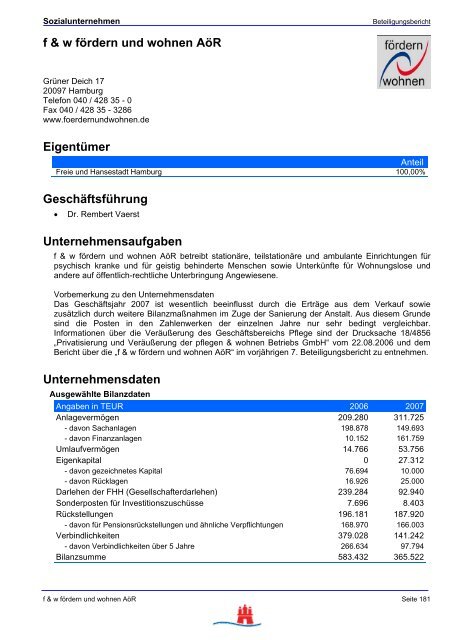 Hamburgs öffentliche Unternehmen - FHH Beteiligungsbericht ...