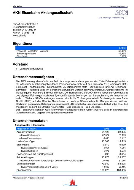 Hamburgs öffentliche Unternehmen - FHH Beteiligungsbericht ...